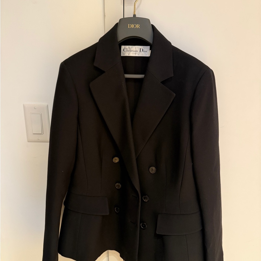 Dior Women's Black Double-Breasted Blazer